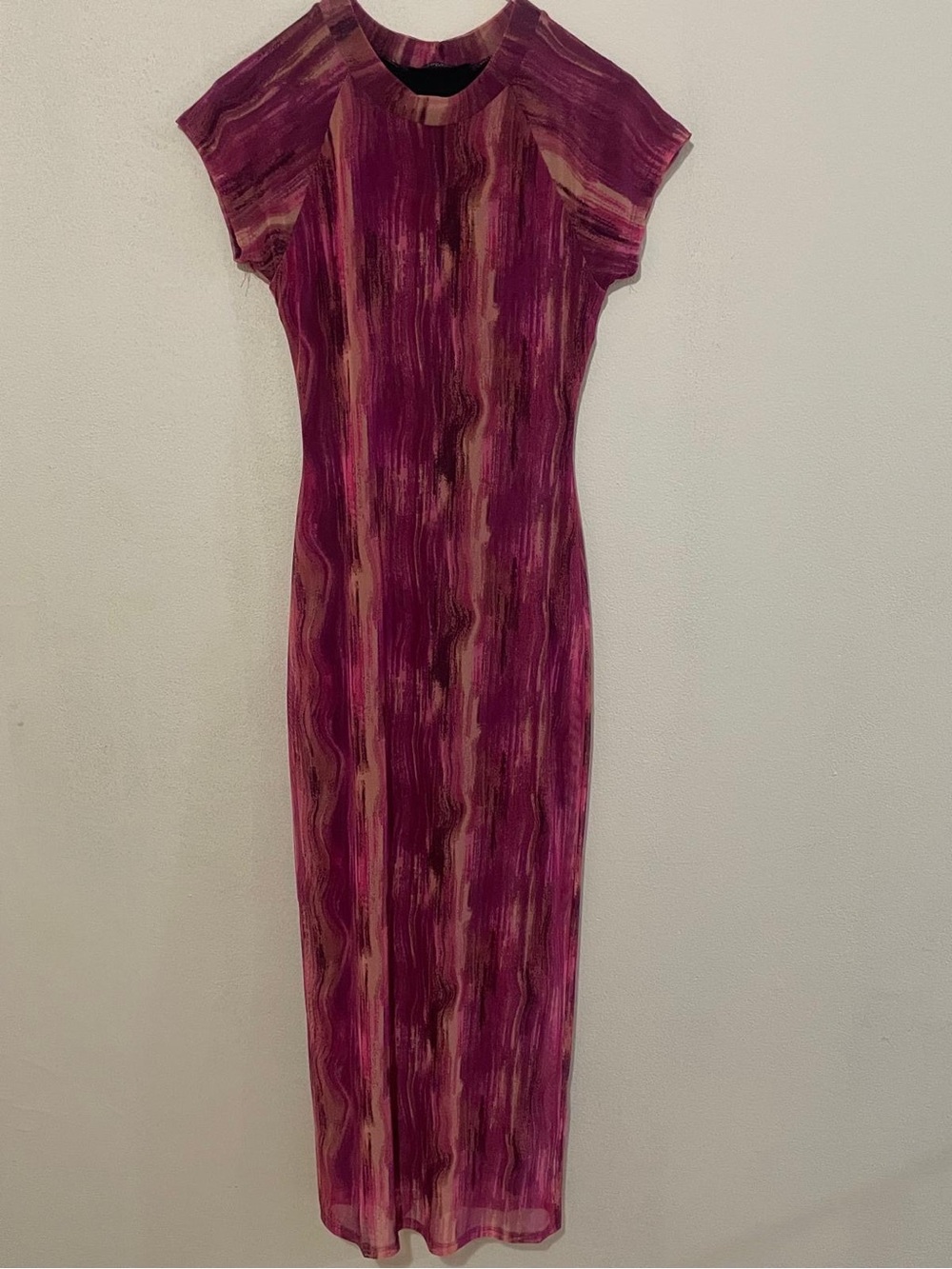 See You Monday Pink Marble-Effect Midi Dress